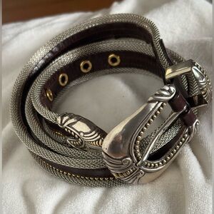 Stylish Silver and Brown Women's Belt